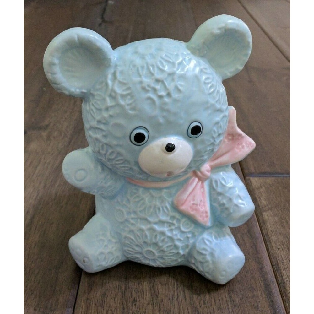 Ardco Japan Ceramic Planter Blue Lace Bear Vintage